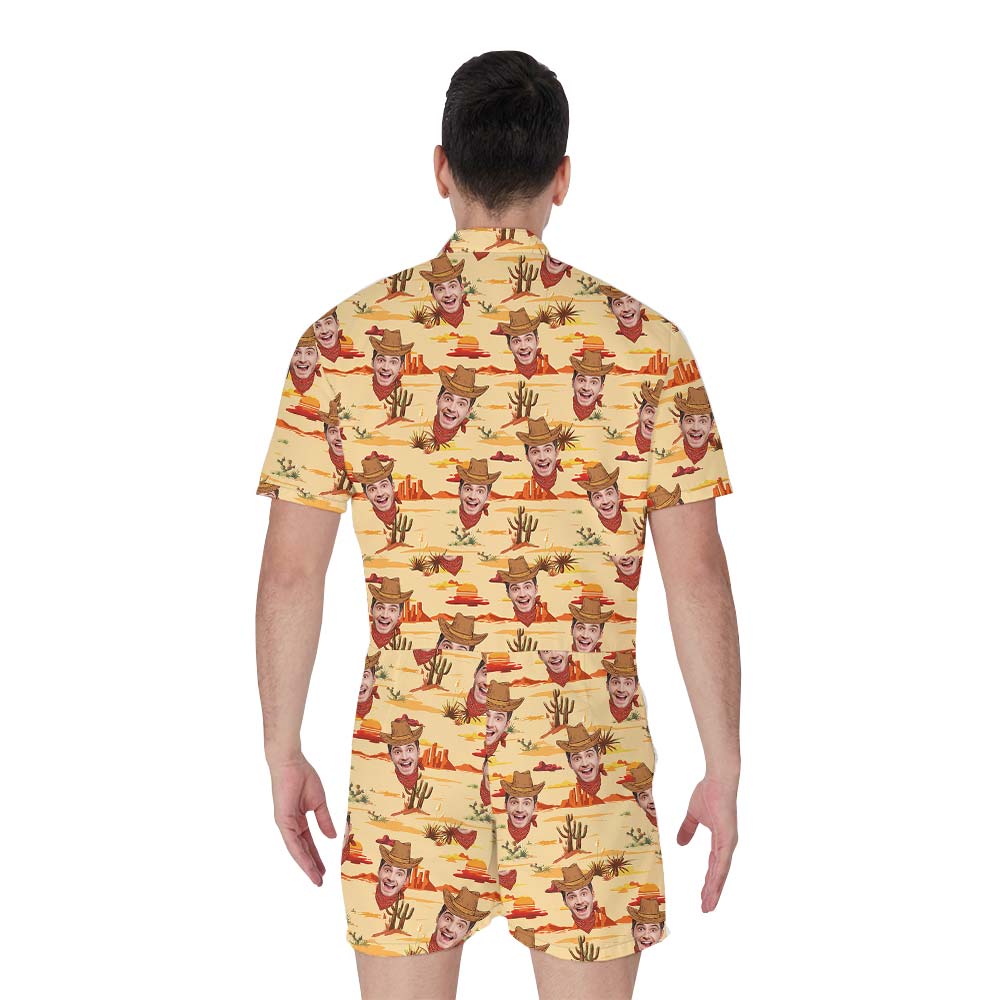 Western Cowboy Personalized Hawaiian Romper Men