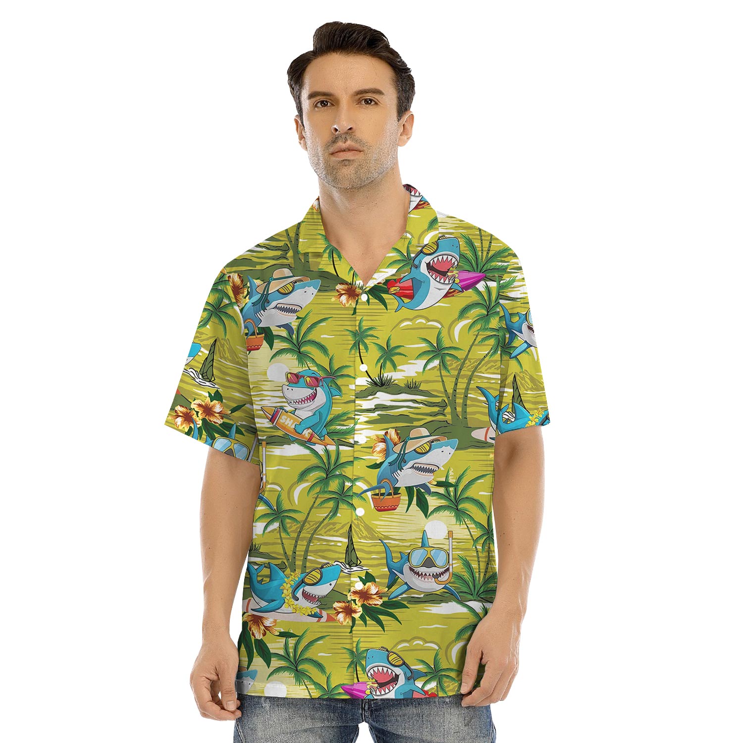Cute Shark Family Matching Hawaiian Outfits