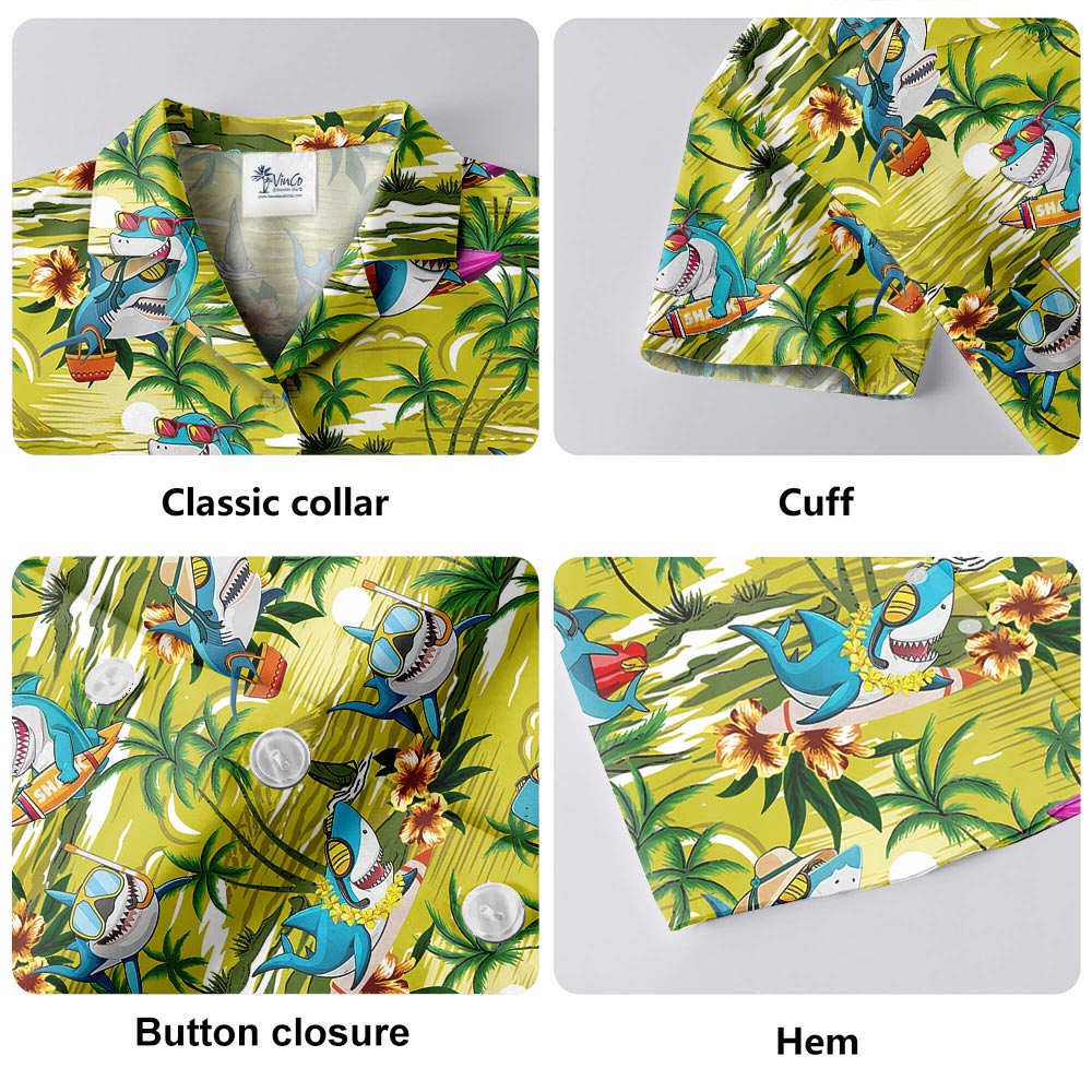 Cute Shark Summer Hawaiian Shirt Men