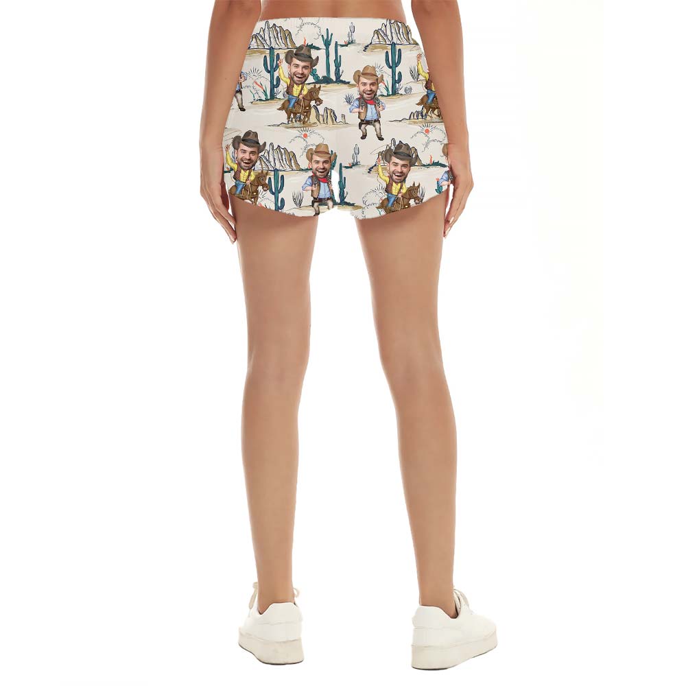 Cowboy Hawaiian Custom Shorts Women