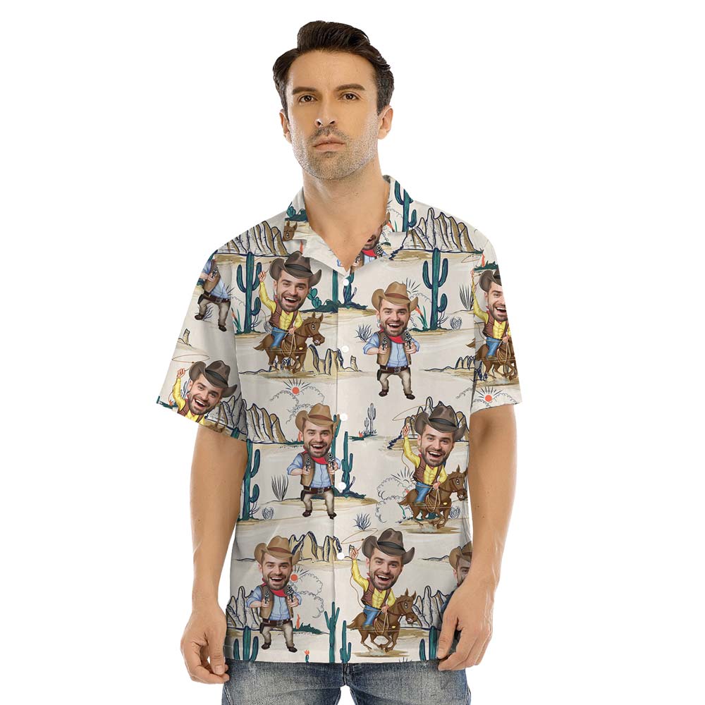 Cowboy Custom Face Matching Family Hawaiian Shirt