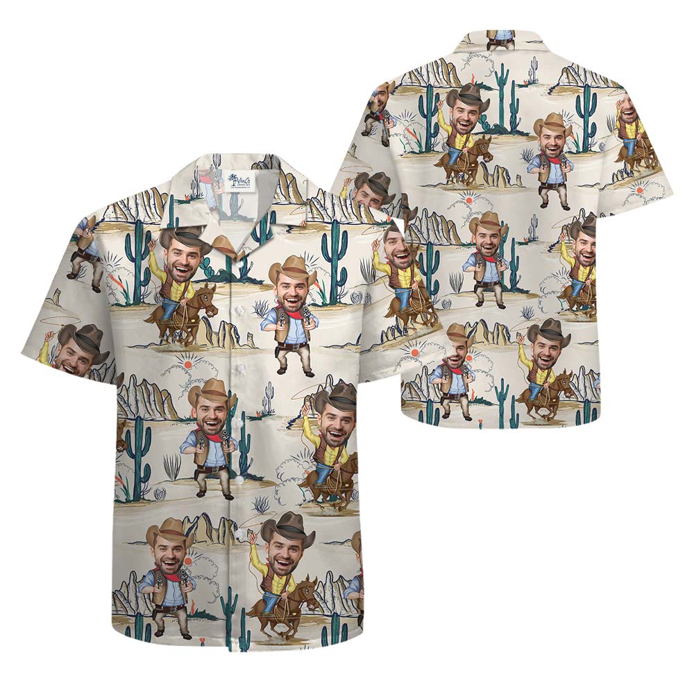Tropical Summer Cowboy Custom Hawaiian Shirts Men