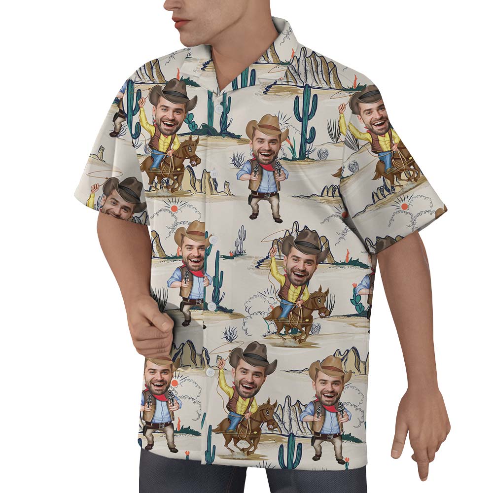 Tropical Summer Cowboy Custom Hawaiian Shirts Men