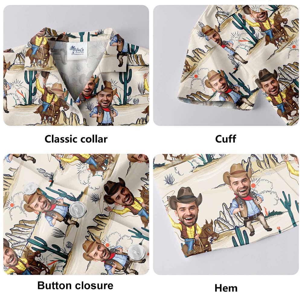 Tropical Summer Cowboy Custom Hawaiian Shirts Men