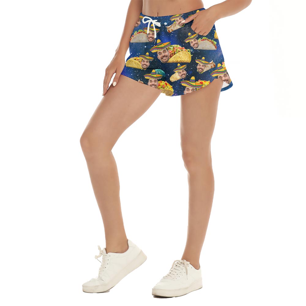 Personalized Taco Galaxy Hawaiian Shorts Women