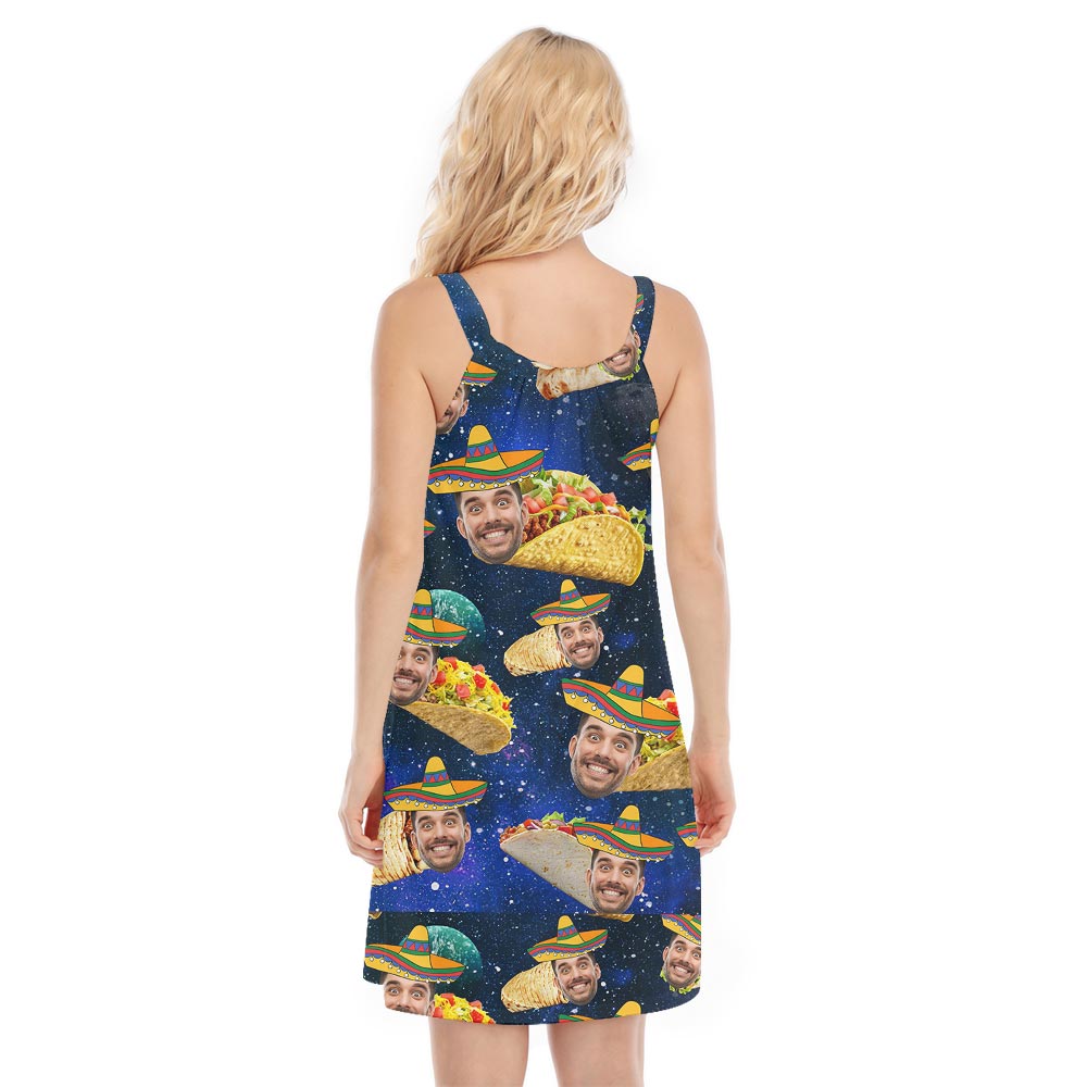 Custom Hawaiian Cami Dress With Taco Pattern
