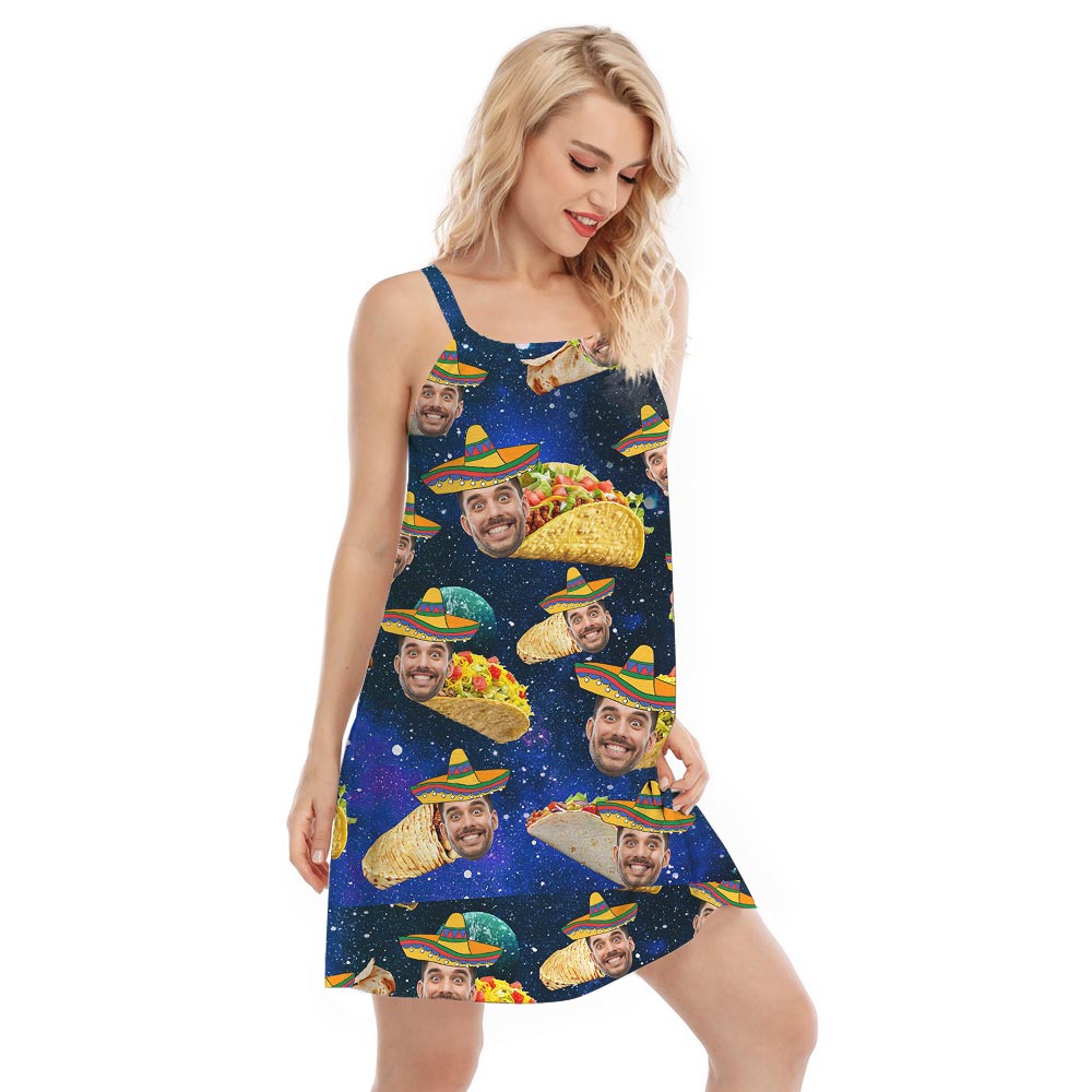 Custom Hawaiian Cami Dress With Taco Pattern