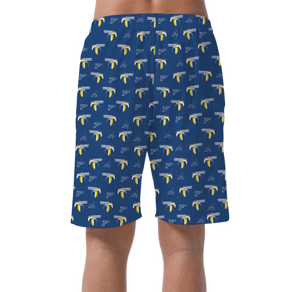 Custom Banana Gun Men's Hawaiian Shorts