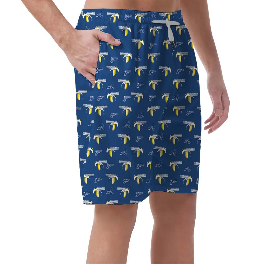 Custom Banana Gun Men's Hawaiian Shorts