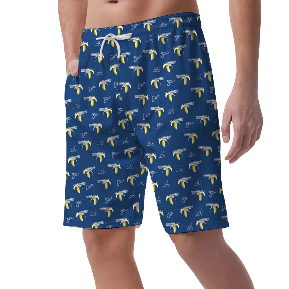 Custom Banana Gun Men's Hawaiian Shorts