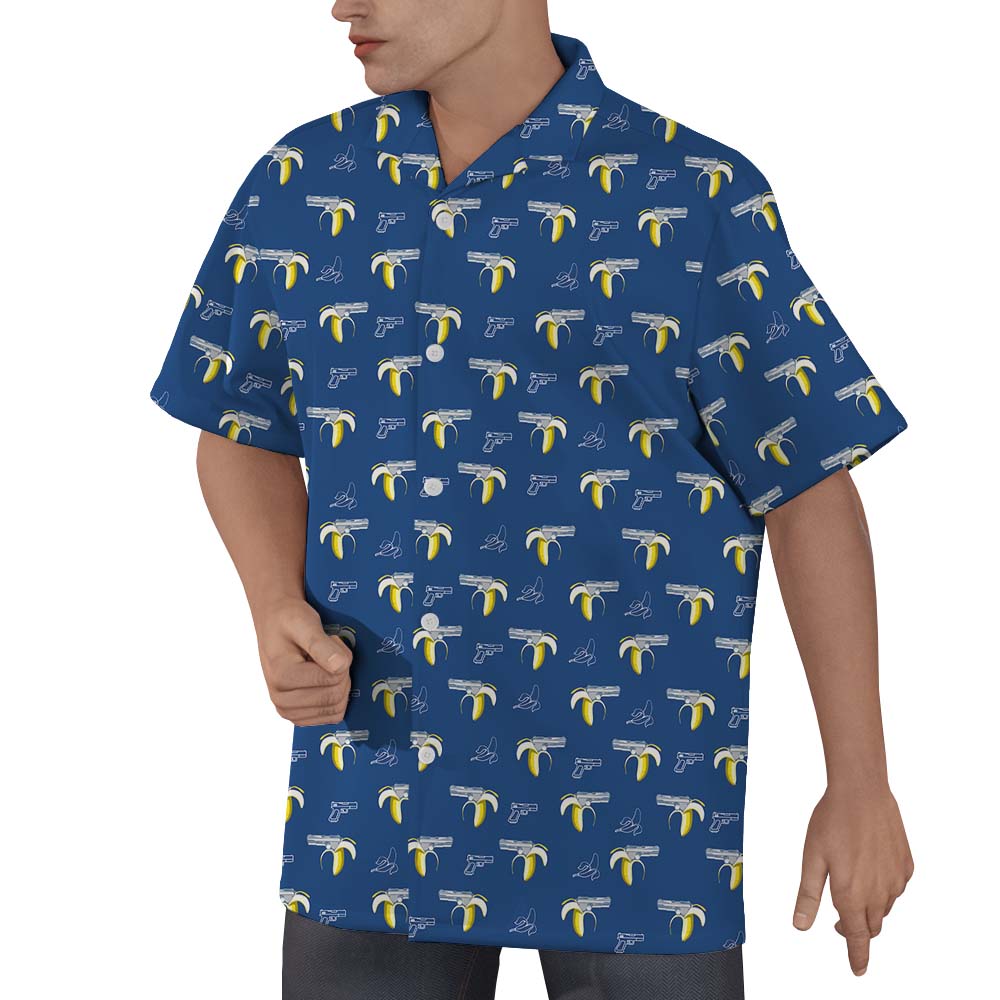 Banana Gun Button Up Hawaiian Shirt