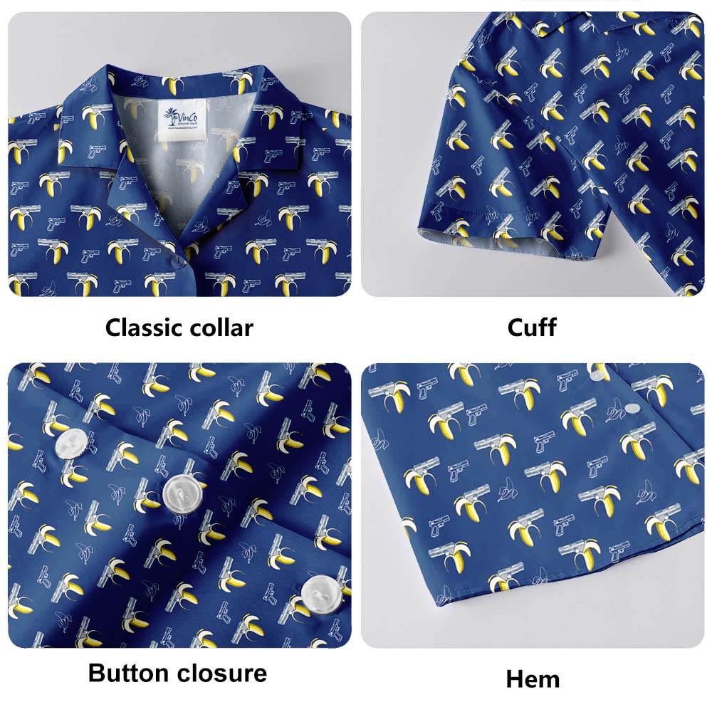 Banana Gun Button Up Hawaiian Shirt