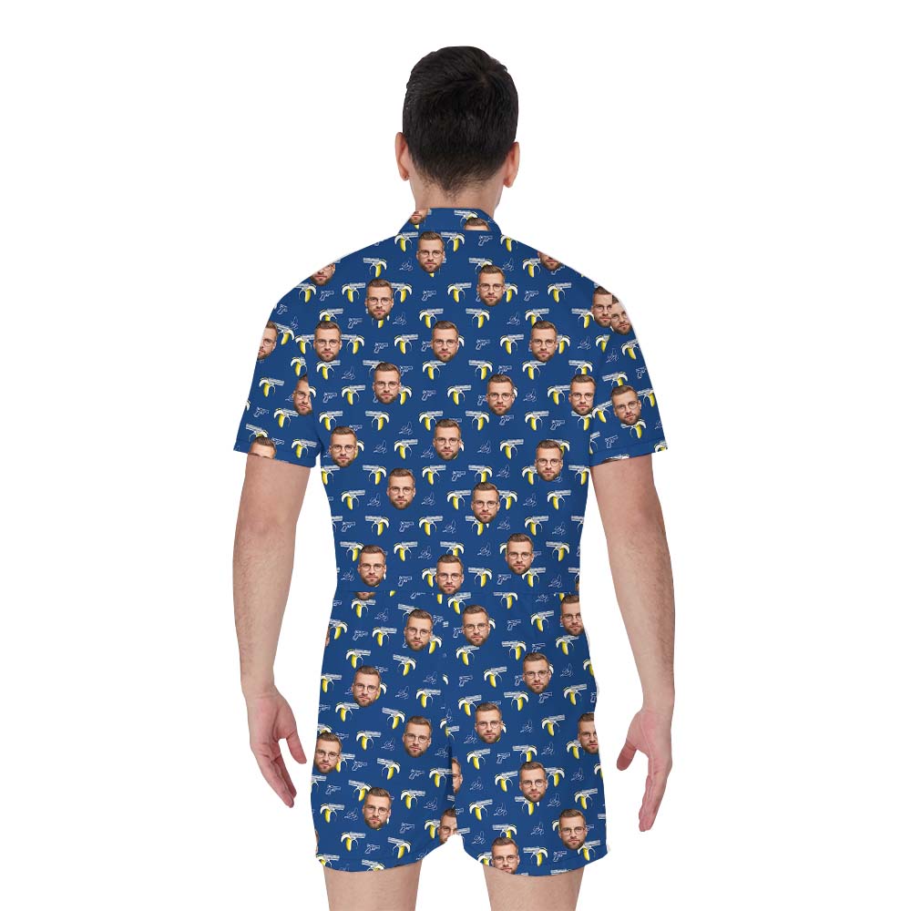 Custom Face Banana Gun Men's Romper
