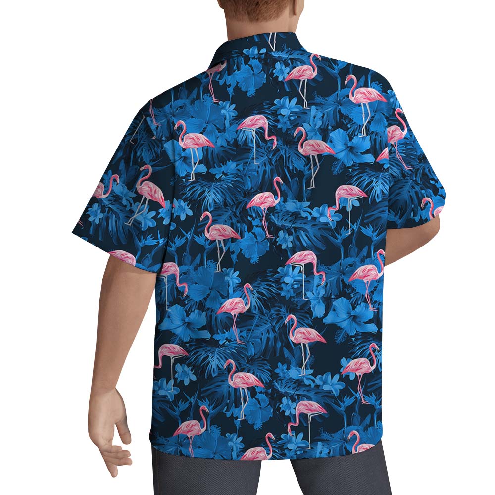 Flamingo Tropical Button Up Hawaiian Shirt