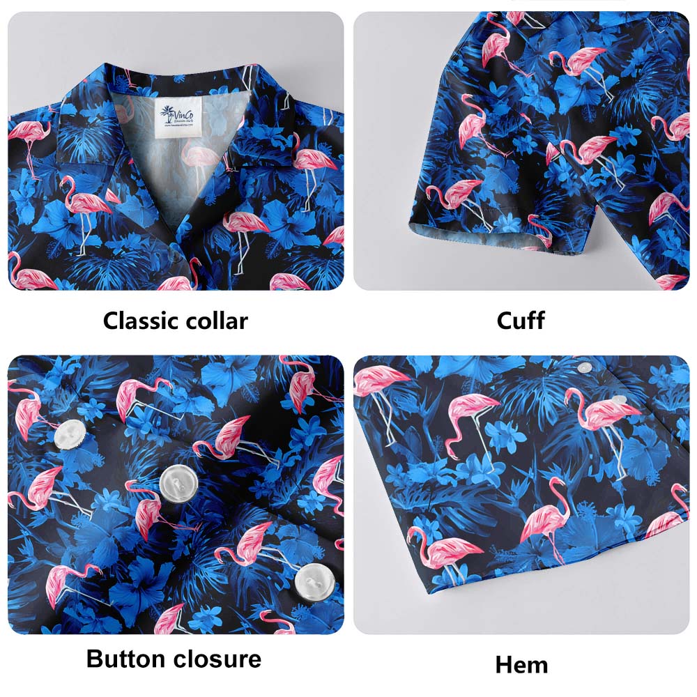 Flamingo Tropical Button Up Hawaiian Shirt