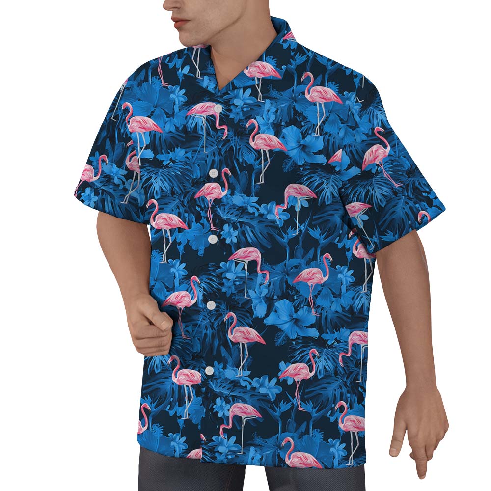 Flamingo Tropical Button Up Hawaiian Shirt