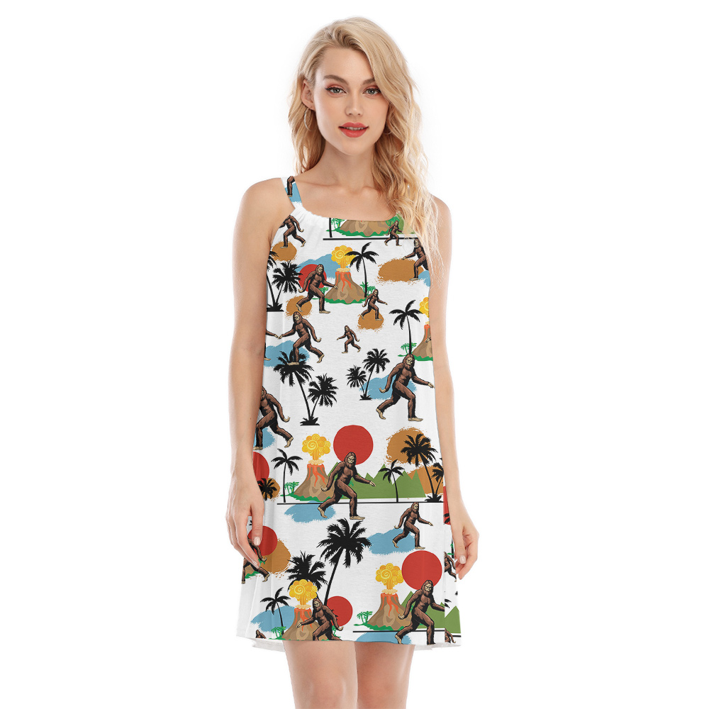 Tropical Islands Sasquatch Hawaiian Cami Dress For Women - variant image 1