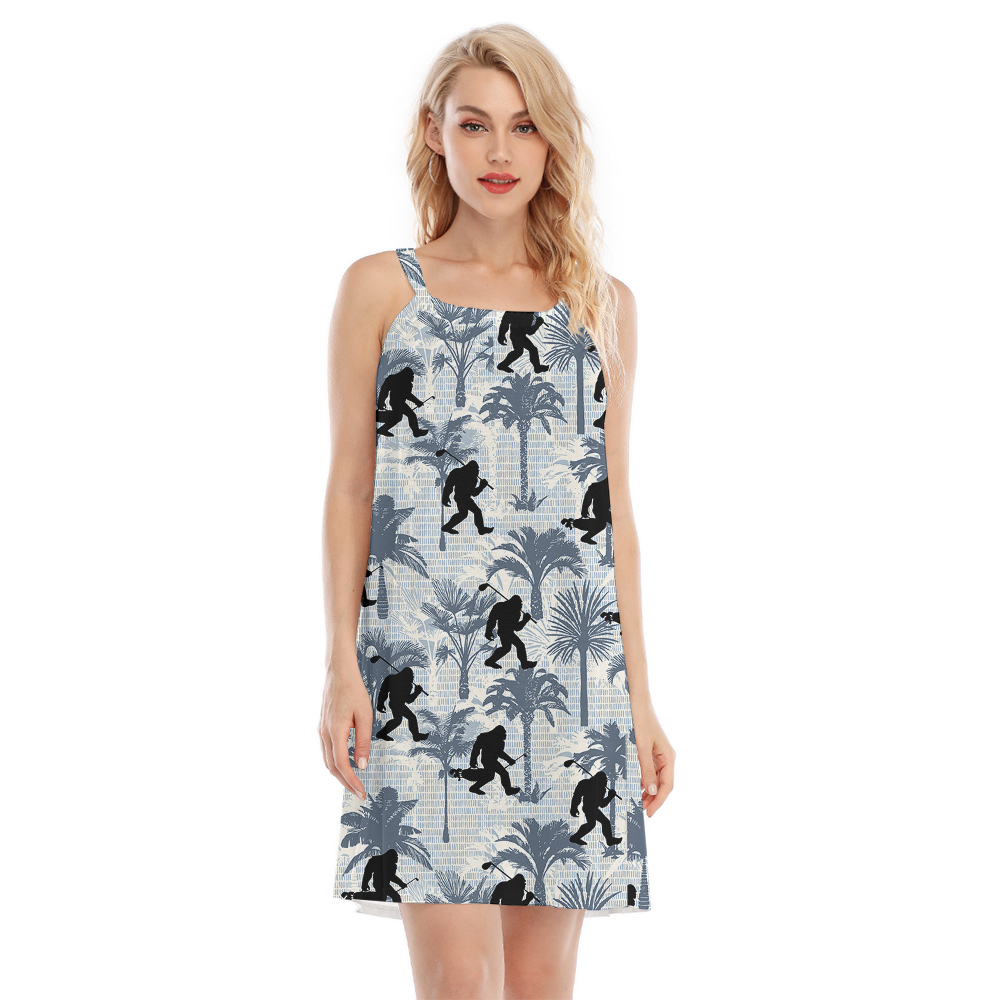 Tropical Palm Tree Sasquatch Golf Hawaiian Cami Dress - variant image 1