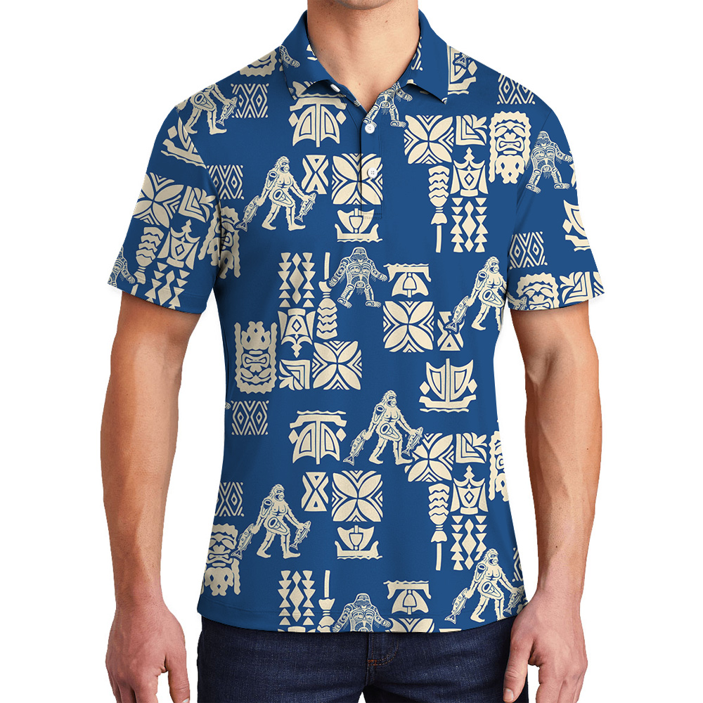 Cool Sasquatch Navy Aloha Polo Golf Shirt - variant image 1