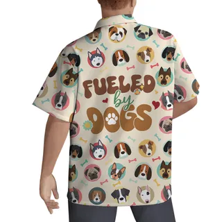 Fueled by Dogs Hawaiian Men Shirt for Dog Lovers