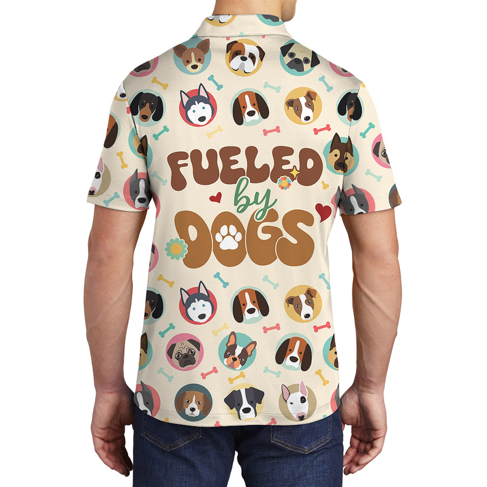 Fueled by Dogs Hawaiian Men Polo Shirt for Dog Lovers - variant image 1