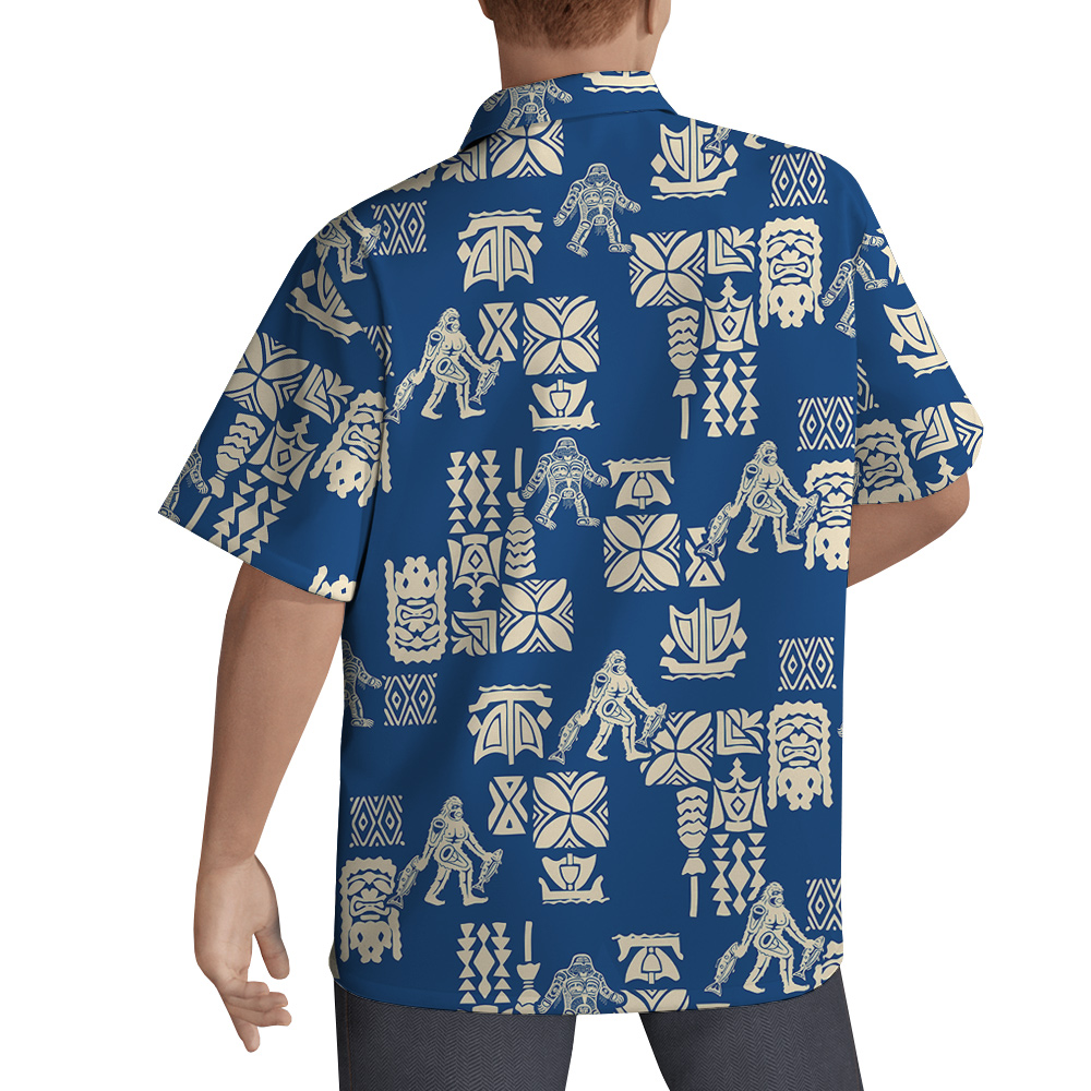 Vintage Bigfoot Navy Aloha Shirt