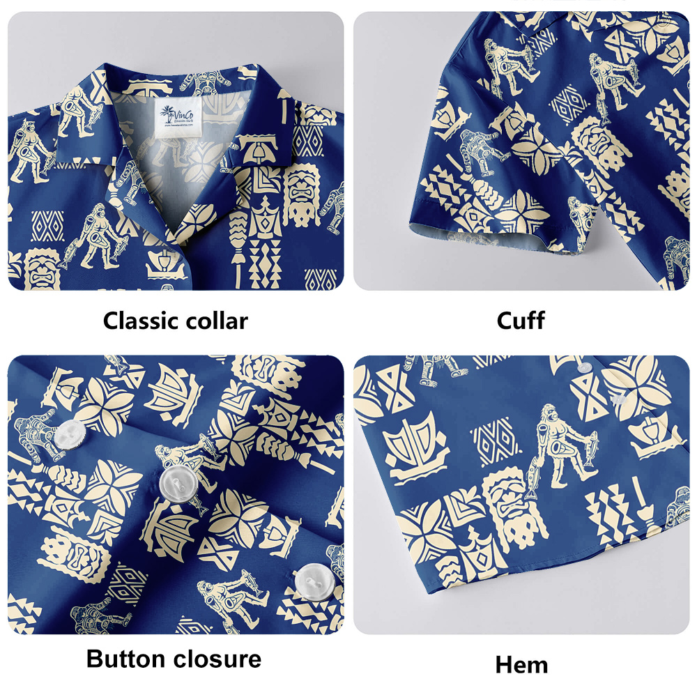 Vintage Bigfoot Navy Aloha Shirt
