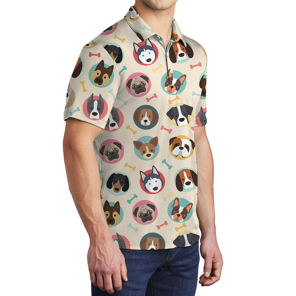 Fueled by Dogs Hawaiian Men Polo Shirt for Dog Lovers