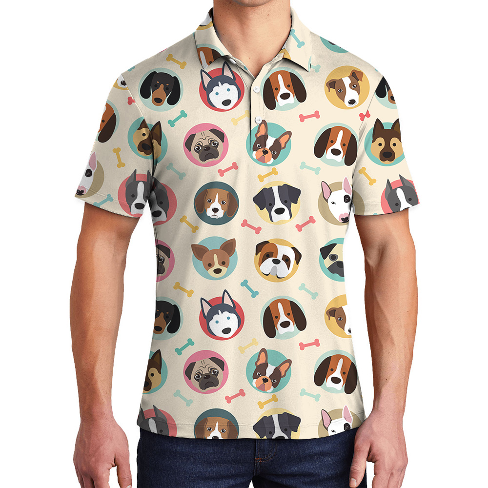 Fueled by Dogs Hawaiian Men Polo Shirt for Dog Lovers