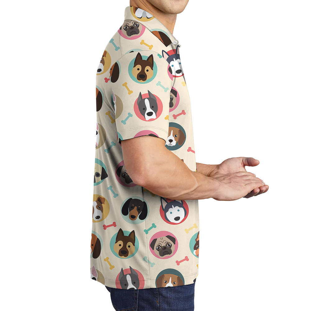 Fueled by Dogs Hawaiian Men Polo Shirt for Dog Lovers