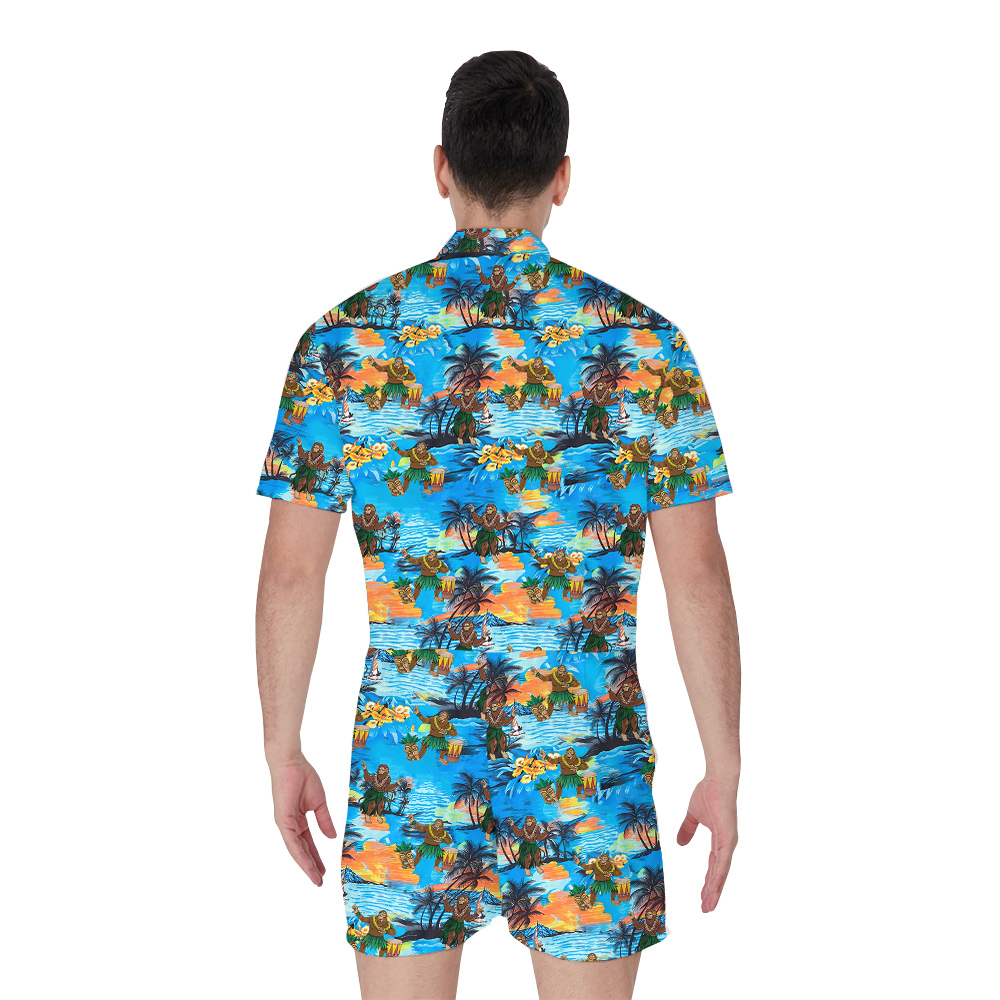 Tropical Islands Hula Bigfoot Hawaiian Romper For Men