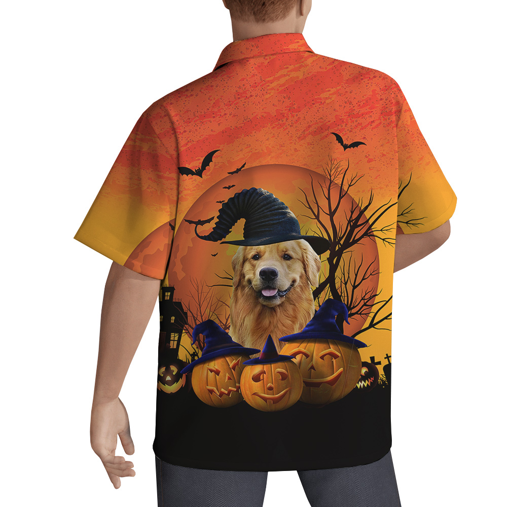 Spooky Pup Custom Hawaiian Men Shirt with Dog Face - variant image 1