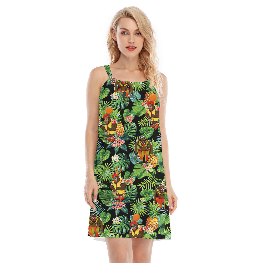 Funny Clown Sasquatch Tropical Pineapple Aloha Cami Dress - variant image 1