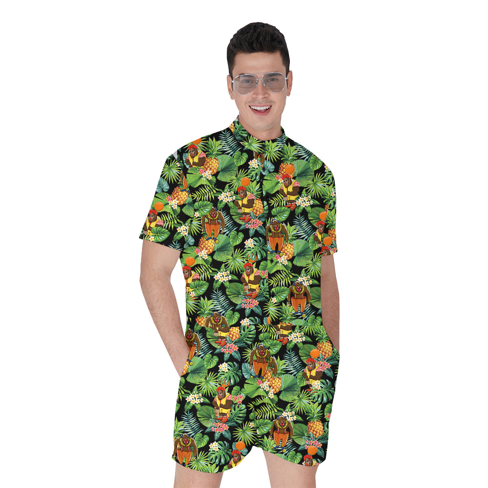 Tropical Bigfoot Clown Hawaiian Romper For Men - variant image 1