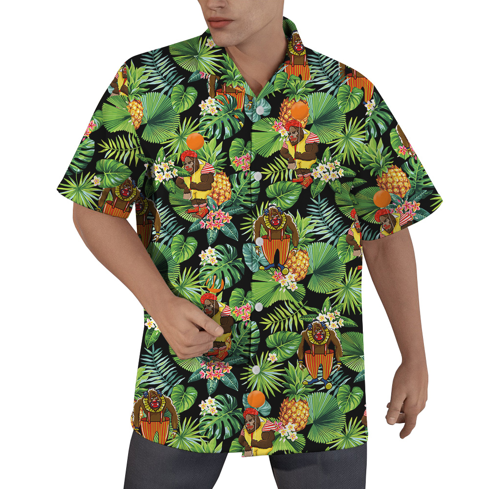 Funny Clown Bigfoot Tropical Hawaiian Shirt - variant image 1