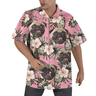 Pawsitively Pink Custom Hawaiian Men Shirt with Dog