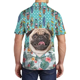 Puppy Board Custom Hawaiian Polo Shirt with Dog