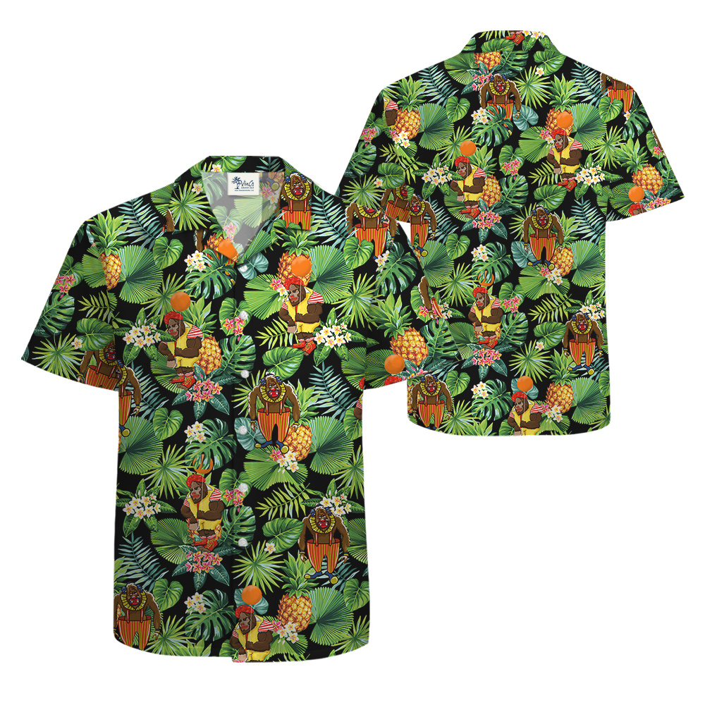 Funny Clown Bigfoot Tropical Hawaiian Shirt