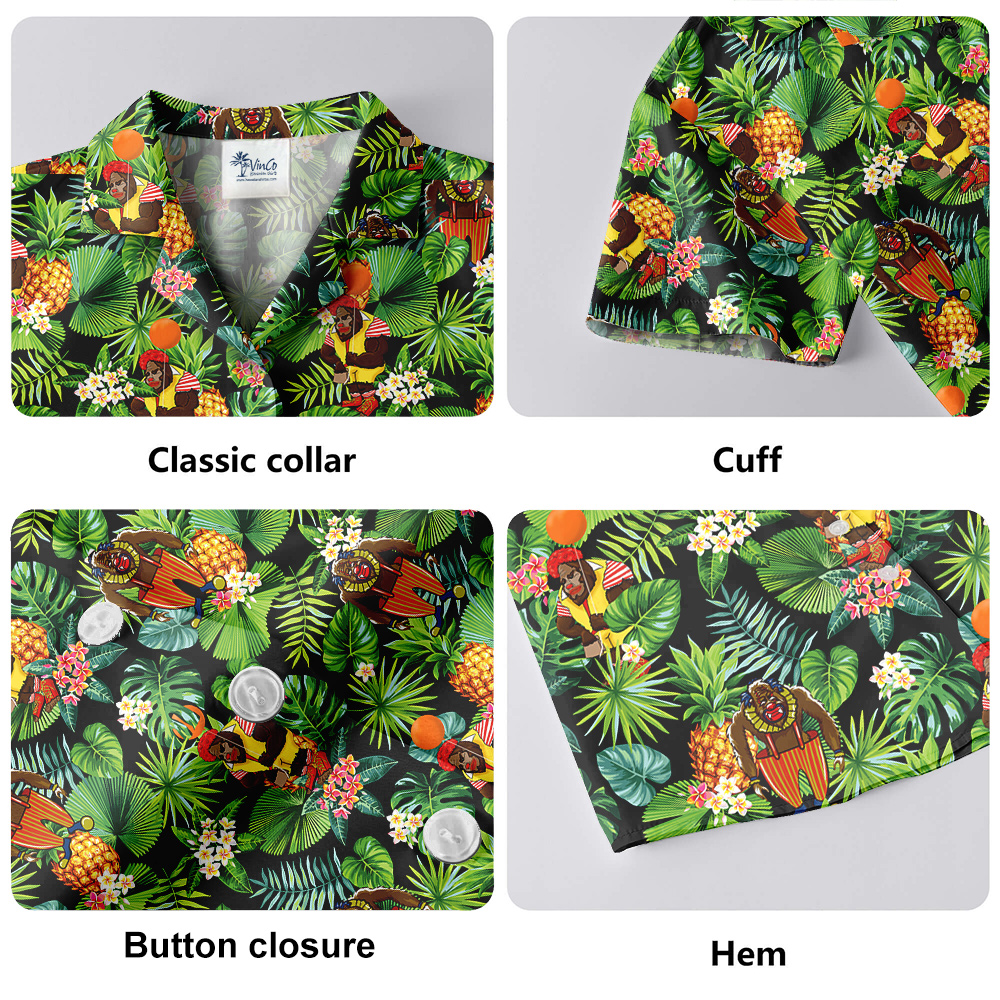 Funny Clown Bigfoot Tropical Hawaiian Shirt