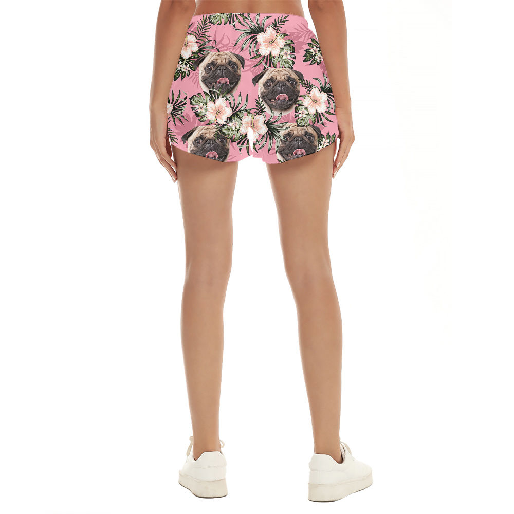 Pink Pup Custom Hawaiian Women Short with Dog