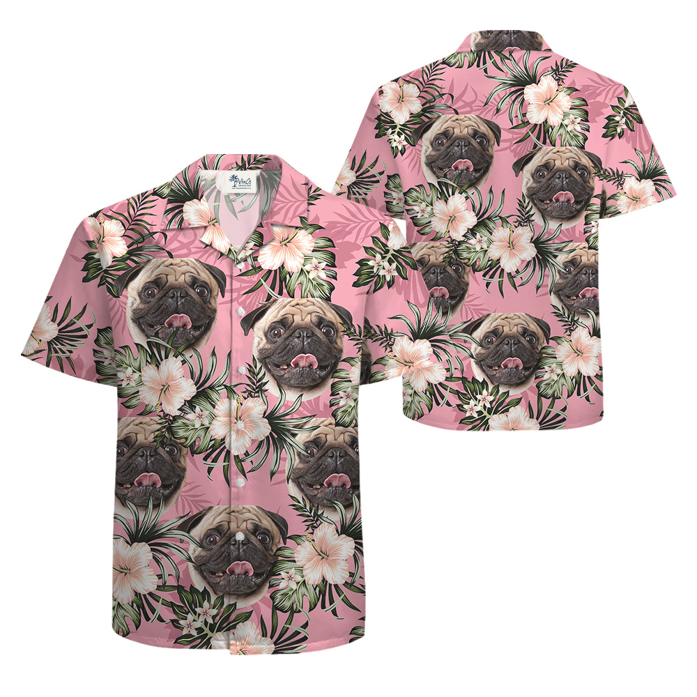 Pawsitively Pink Custom Hawaiian Men Shirt with Dog