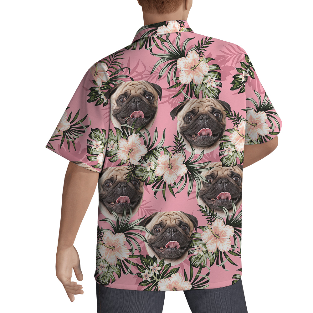 Pawsitively Pink Custom Hawaiian Men Shirt with Dog