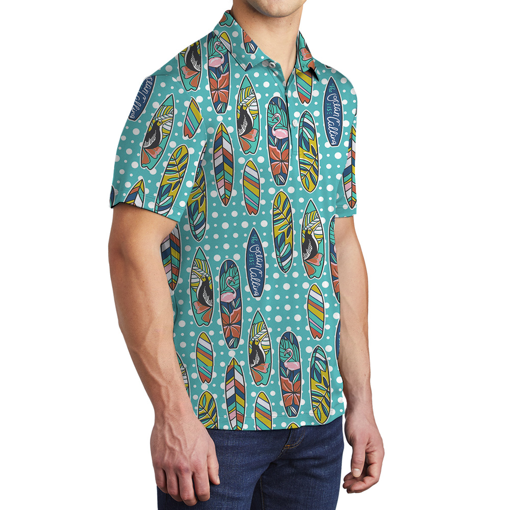 Puppy Board Custom Hawaiian Polo Shirt with Dog