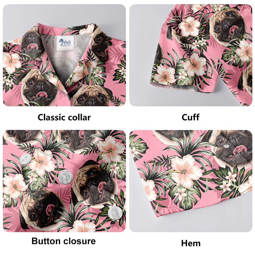 Pawsitively Pink Custom Hawaiian Men Shirt with Dog