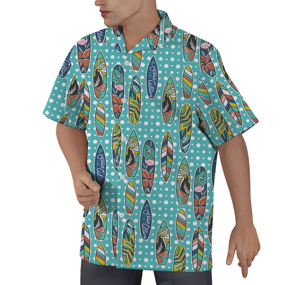 Wave Rider Doggie Custom Hawaiian Men Shirt with Dog