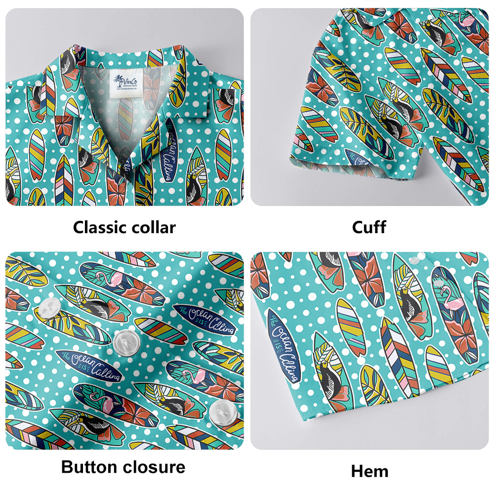 Wave Rider Doggie Custom Hawaiian Men Shirt with Dog