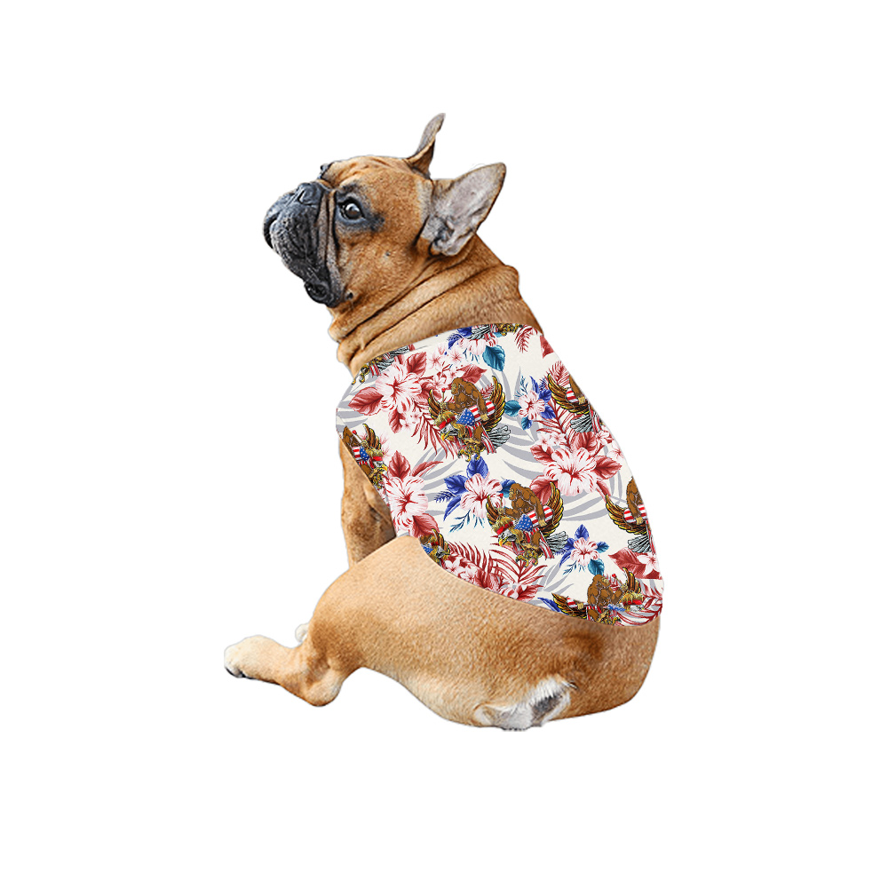 Funny Bigfoot With American Eagle Floral Patriotic Matching Family Hawaiian Outfits