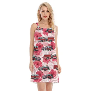 Summer Hibiscus Hawaiian Cami Dress