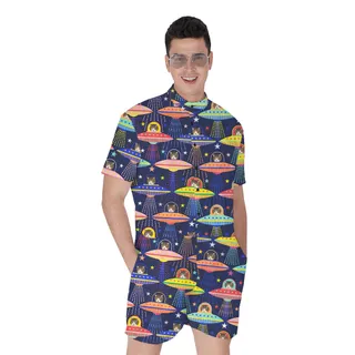 Alien Cat Custom Pet Hawaiian Romper for Men