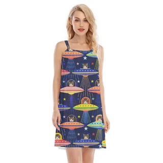 UFO Cat Custom Pet Hawaiian Cami Dress